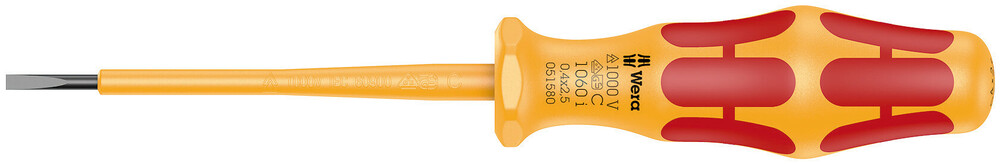 1060 i VDE-insulated Kraftform slotted screwdriver - 1060 i 0,4 x 2,5 x 80 mm