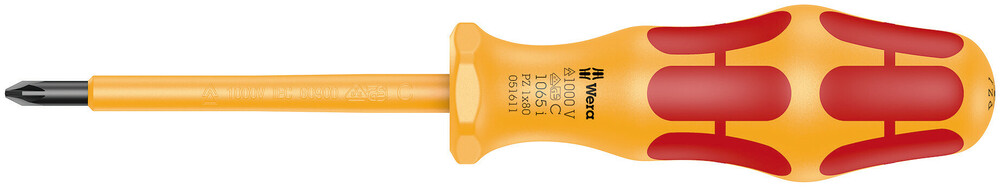 1065 i PZ VDE-insulated Kraftform Phillips-head screwdriver - 1065 i PZ 1 x 80 mm