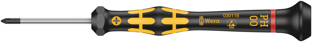1550 PH ESD Kraftform Micro screwdriver for Phillips screws - 1550 ESD Micro PH 00 x 40 mm