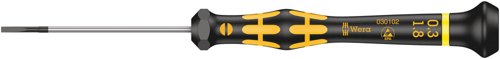 1578 A ESD Kraftform Micro screwdriver for slotted screws - 1578 A ESD Micro 0,30 x 1,8 x 60 mm