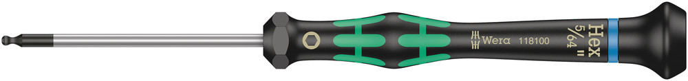2052 Ball end hexagon screwdriver for electronic applications - 2052   5/64" x 60 mm