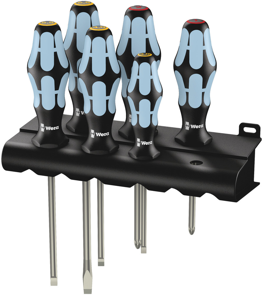 3334/6 Screwdriver set, stainless and rack - 3334/6