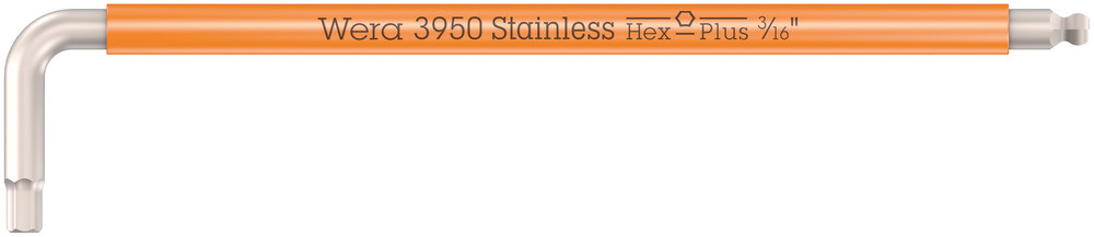 3950 SPKL Multicolour Imperial L-keys, imperial, stainless - 3950 SPKL Hex-Plus 3/16" bright orange