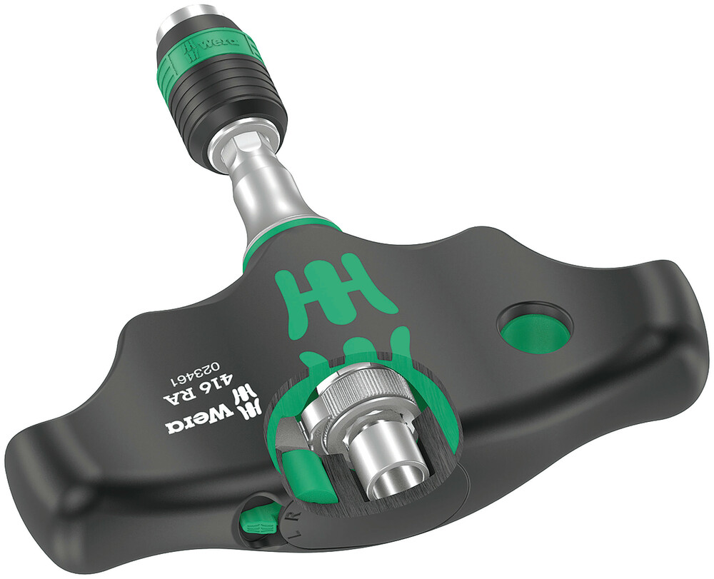 416 RA T-handle bitholding screwdriver with ratchet function and Rapidaptor quick-release chuck - 416 RA