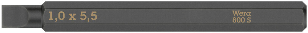 800 S Slotted bits for impact screwdrivers - 800 S 1,0 x 5,5 x 70 mm