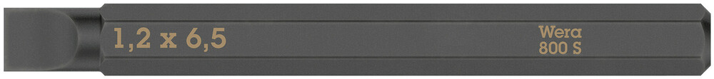 800 S Slotted bits for impact screwdrivers - 800 S 1,2 x 6,5 x 70 mm