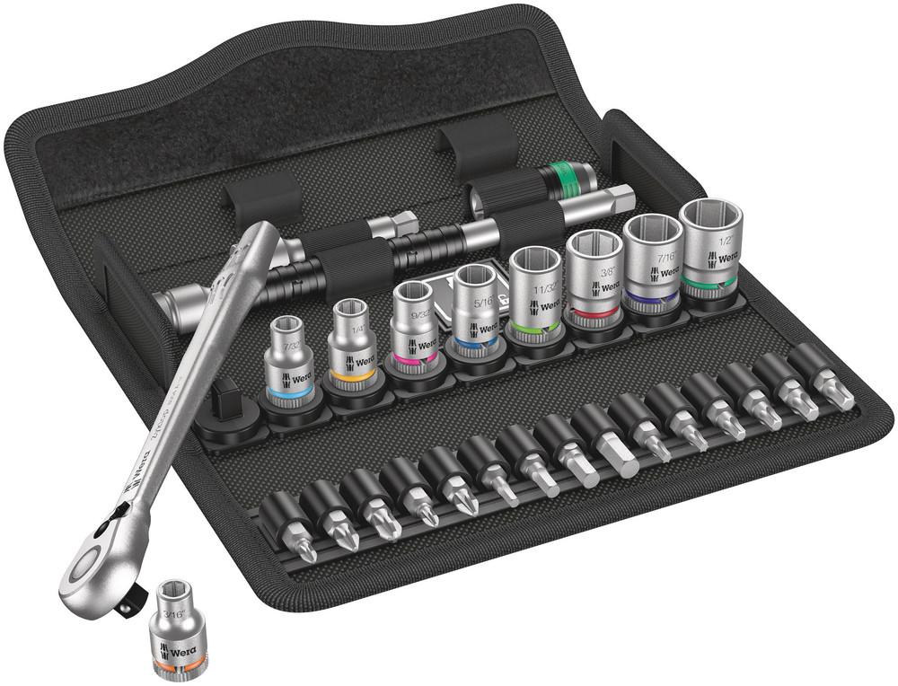 8100 SA 11 Zyklop Metal Ratchet Set with switch lever, 1/4" drive, imperial - 8100 SA 11 Zyklop Metal Ratchet Set