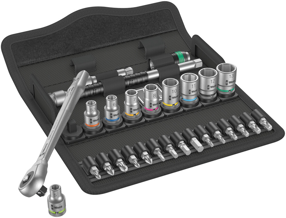 8100 SA 7 Zyklop Metal Ratchet Set with push-through square, 1/4" drive, metric - 8100 SA 7 Zyklop Metal Ratchet Set