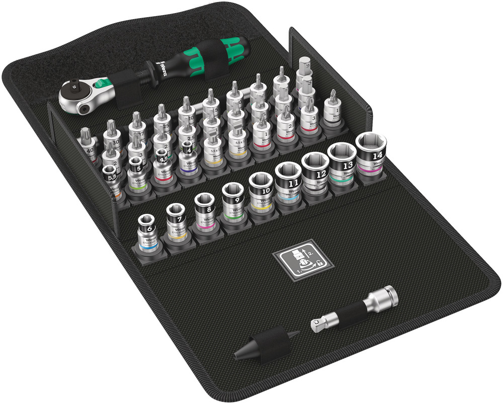 8100 SA All-in Zyklop Speed Ratchet Set, 1/4" drive, with holding function, metric - 8100 SA All-in