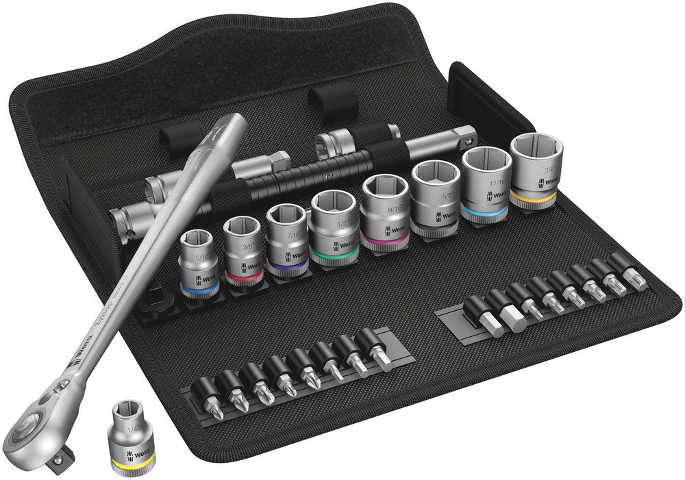 8100 SB 11 Zyklop Metal Ratchet Set with switch lever, 3/8" drive, imperial - 8100 SB 11 Zyklop Metal Ratchet Set