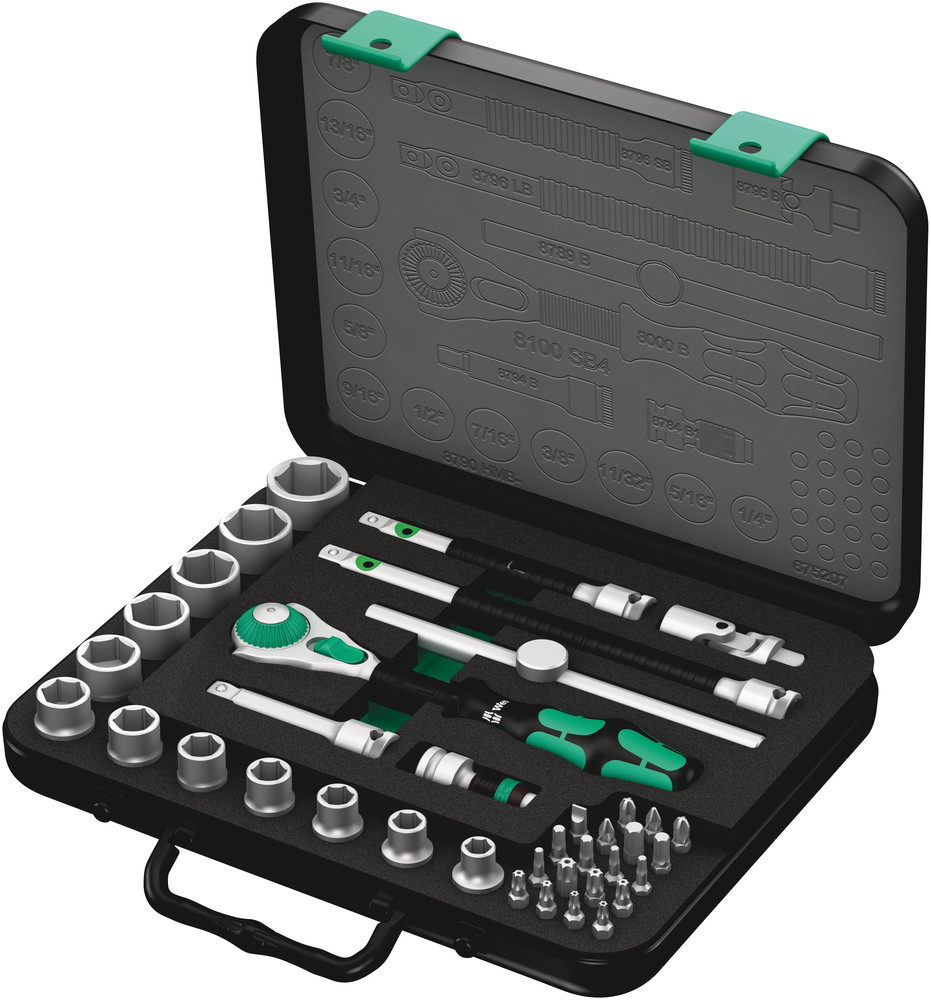 8100 SB 4 Zyklop Speed Ratchet Set, 3/8" drive, imperial - 8100 SB 4 Zyklop Speed Ratchet Set
