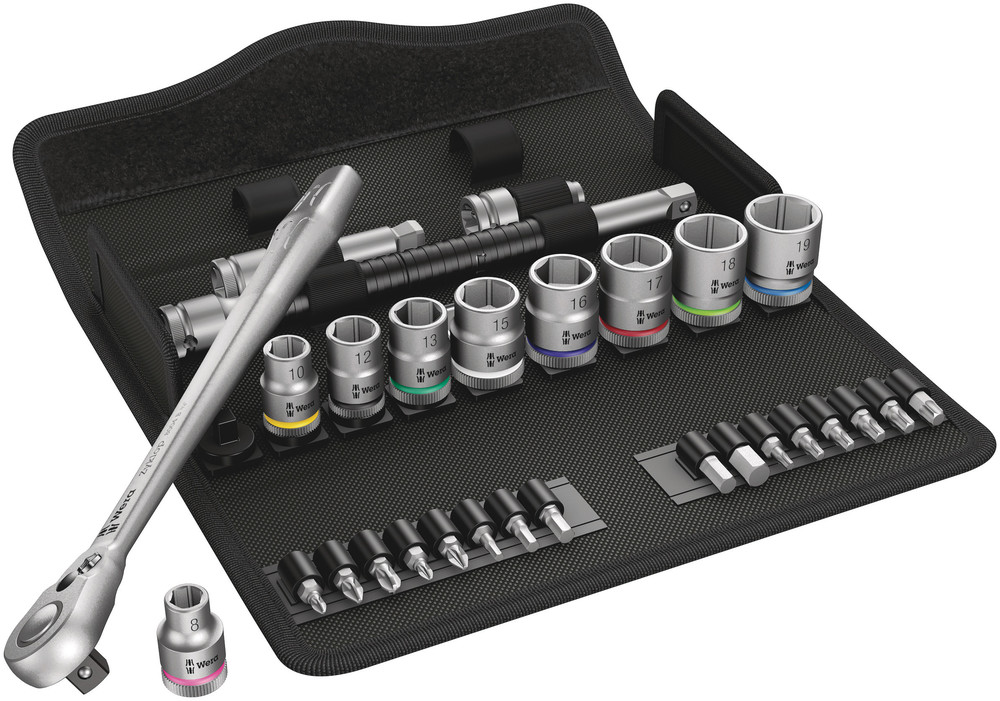 8100 SB 8 Zyklop Metal Ratchet Set with switch lever, 3/8" drive, metric - 8100 SB 8 Zyklop Metal Ratchet Set