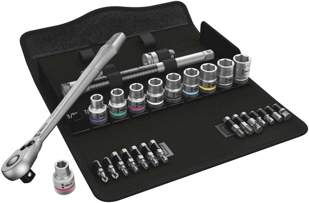 8100 SC 11 Zyklop Metal Ratchet Set with switch lever, 1/2" drive, imperial - 8100 SC 11 Zyklop Metal Ratchet Set