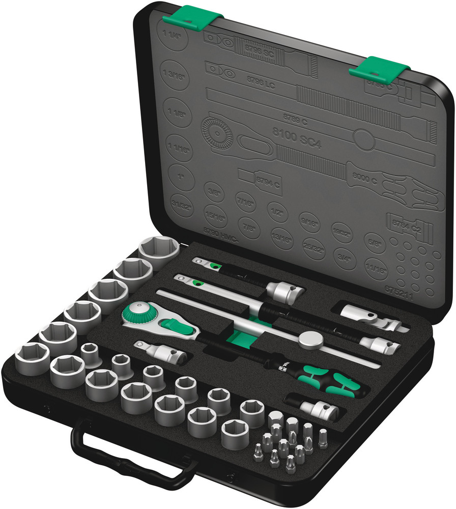 8100 SC 4 Zyklop Speed Ratchet Set, 1/2" drive, imperial - 8100 SC 4 Zyklop Speed Ratchet Set