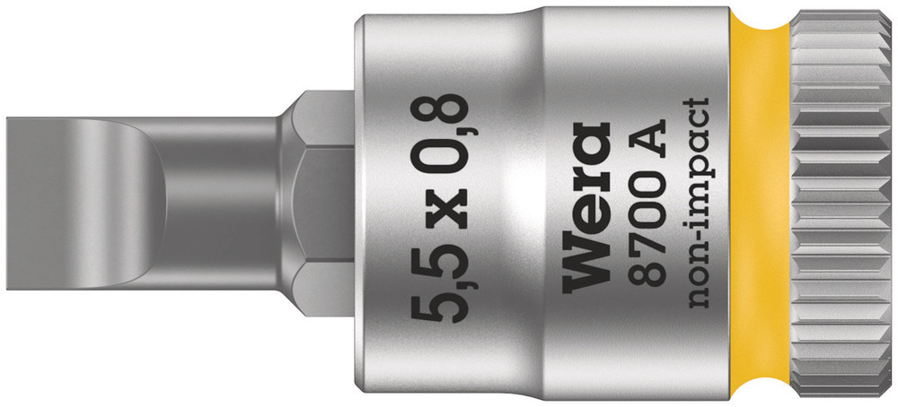 8700 A FL Slotted screws Zyklop bit socket, 1/4" drive - 8700 A FL 0,8 x 5,5 x 28 mm