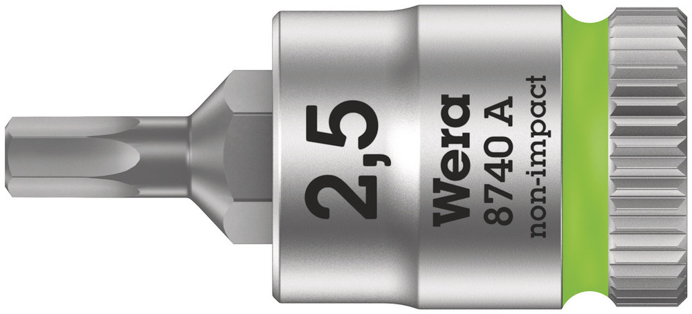 8740 A Zyklop bit socket, 1/4" drive - 8740 A Hex-Plus 2,5 x 28 mm