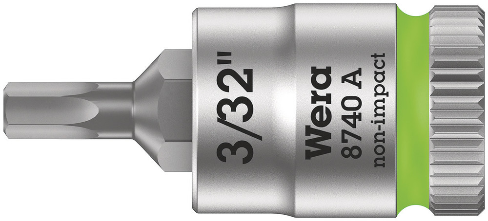 8740 A Zyklop bit socket, 1/4" drive - 8740 A Hex-Plus 3/32" x 28 mm