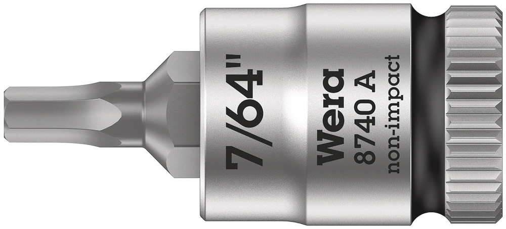 8740 A Zyklop bit socket, 1/4" drive - 8740 A Hex-Plus 7/64" x 28 mm