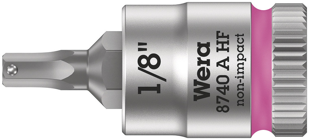 8740 A HF Zyklop bit socket with holding function, 1/4" drive - 8740 A HF Hex-Plus 1/8" x 28 mm