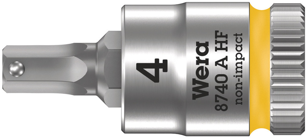 8740 A HF Zyklop bit socket with holding function, 1/4" drive - 8740 A HF Hex-Plus 4,0 x 28 mm