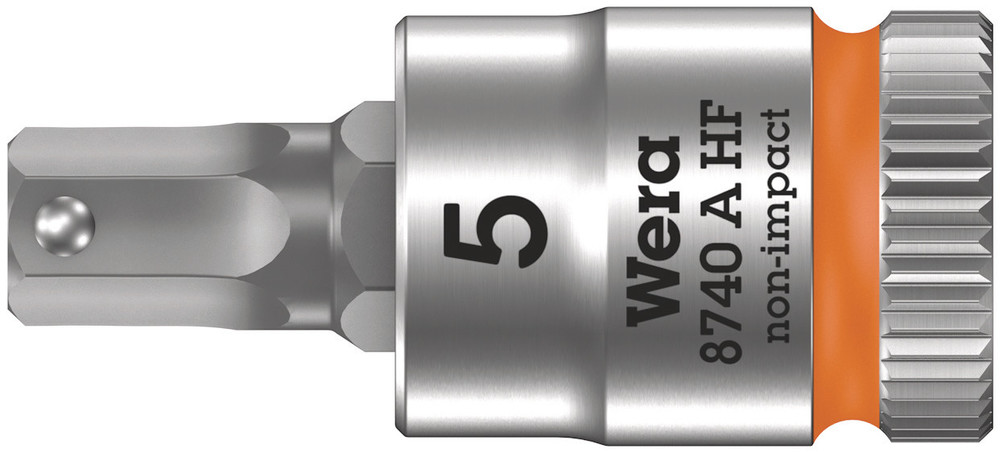 8740 A HF Zyklop bit socket with holding function, 1/4" drive - 8740 A HF Hex-Plus 5,0 x 28 mm