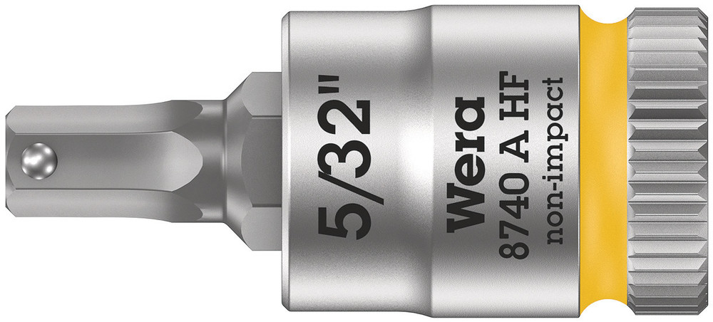 8740 A HF Zyklop bit socket with holding function, 1/4" drive - 8740 A HF Hex-Plus 5/32" x 28 mm
