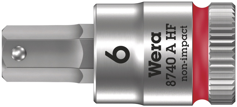 8740 A HF Zyklop bit socket with holding function, 1/4" drive - 8740 A HF Hex-Plus 6,0 x 28 mm