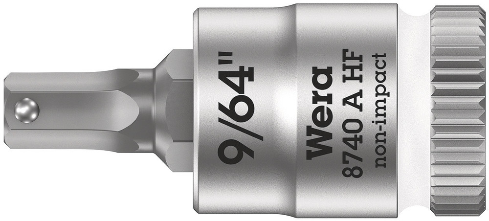 8740 A HF Zyklop bit socket with holding function, 1/4" drive - 8740 A HF Hex-Plus 9/64" x 28 mm