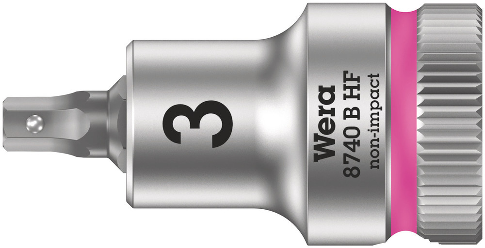 8740 B HF Zyklop bit socket with holding function, 3/8" drive - 8740 B HF Hex-Plus 3,0 x 35 mm