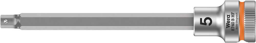 8740 B HF Zyklop bit socket with holding function, 3/8" drive - 8740 B HF Hex-Plus 5,0 x 107 mm