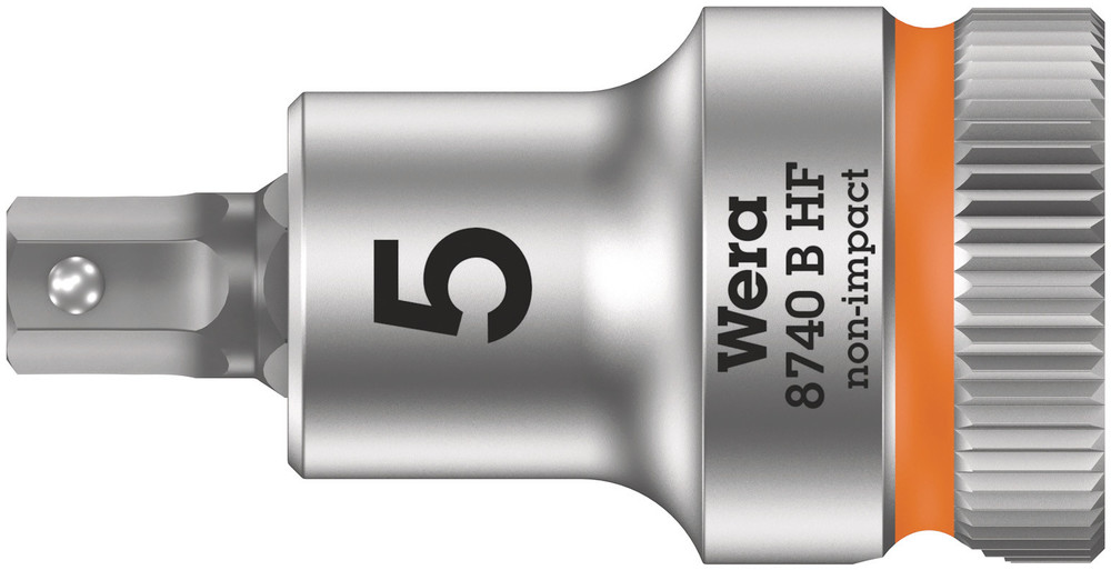 8740 B HF Zyklop bit socket with holding function, 3/8" drive - 8740 B HF Hex-Plus 5,0 x 35 mm