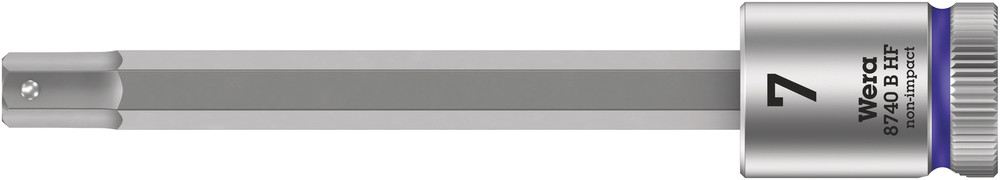 8740 B HF Zyklop bit socket with holding function, 3/8" drive - 8740 B HF Hex-Plus 7,0 x 100 mm