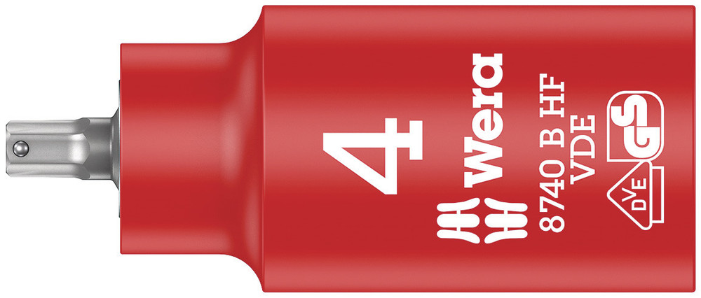 8740 B VDE HF Zyklop Hex bit socket, insulated, with holding function, 3/8" drive - 8740 B VDE HF 4,0