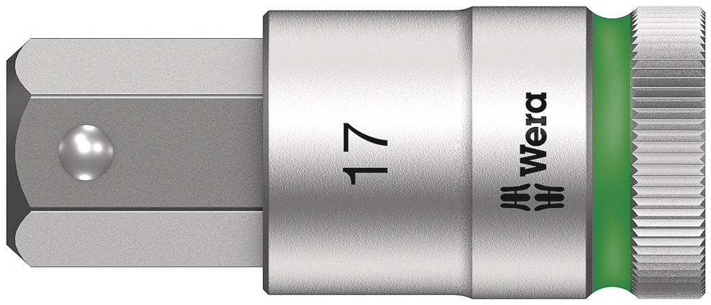 8740 C HF Zyklop bit socket with 1/2" drive with holding function - 8740 C HF Hex-Plus 17,0 x 60 mm