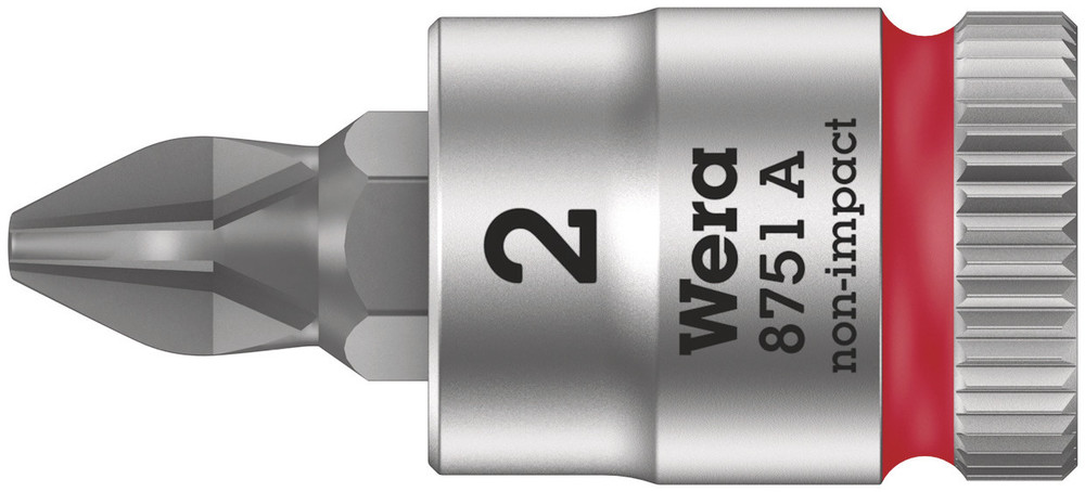 8751 A Phillips Zyklop bit socket, 1/4" drive - 8751 A PH 2 x 28 mm