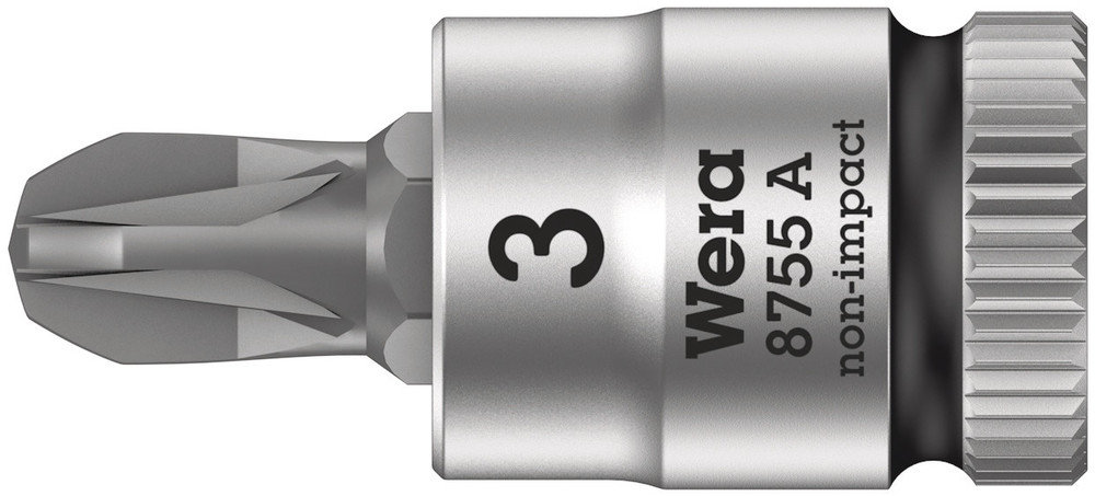 8755 A Pozidriv Zyklop bit socket, 1/4" drive - 8755 A PZ 3 x 28 mm