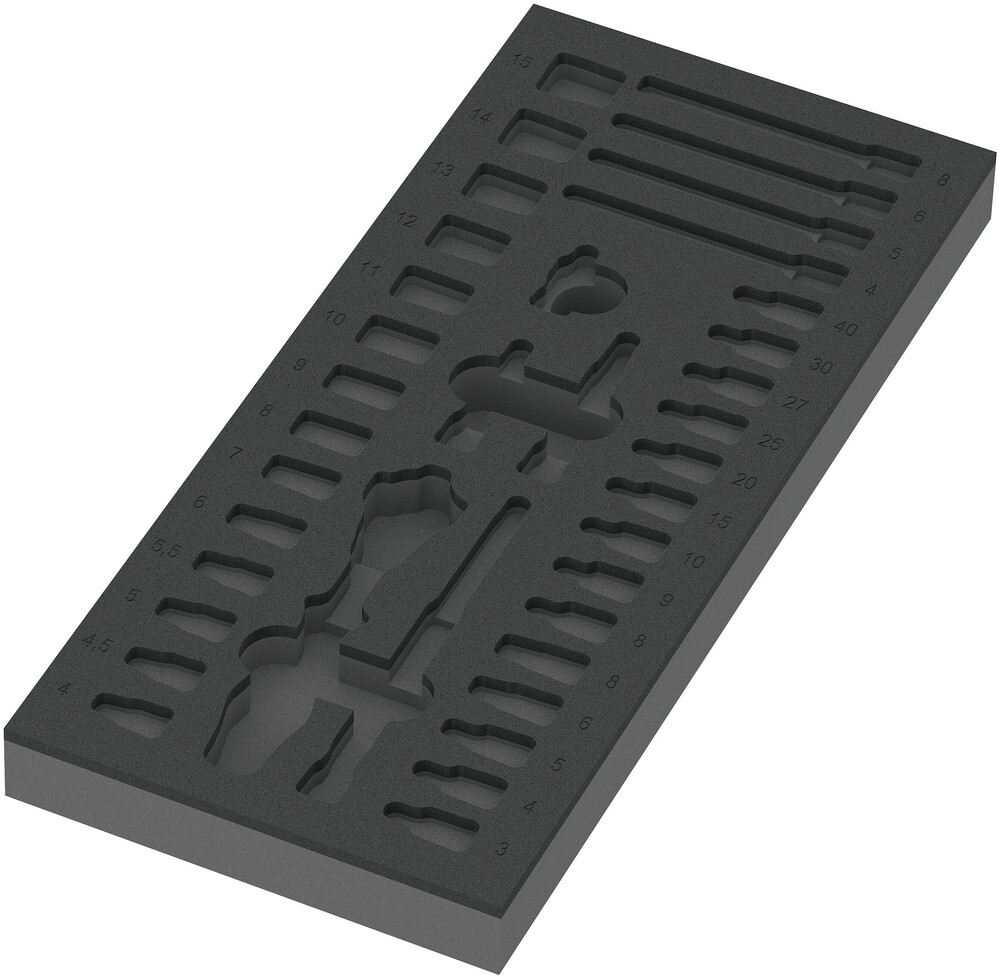 9820 Foam insert 8000 A Zyklop 1/4" ratchet set 1, empty - 9820 Foam insert 8000 A Zyklop 1/4" ratchet set 1
