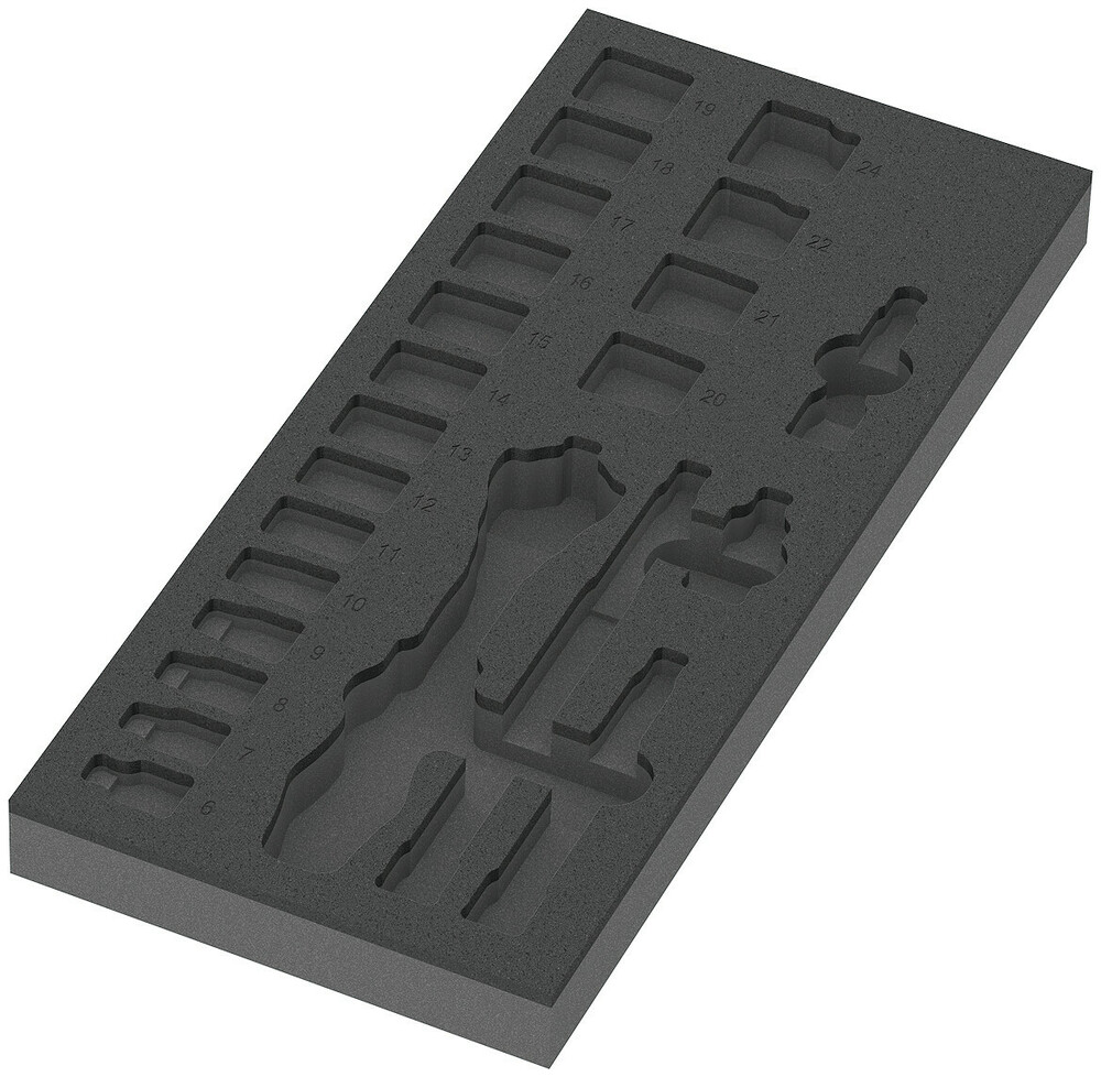 9821 Foam insert 8000 B Zyklop 3/8" ratchet set 1, empty - 9821 Foam insert 8000 B Zyklop 3/8" ratchet set 1