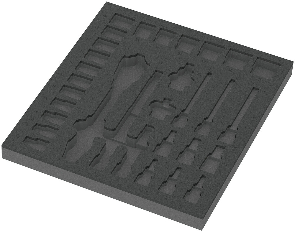 9822 Foam insert 8000 C Zyklop 1/2" ratchet set 1, empty - 9822 Foam insert 8000 C Zyklop set 1