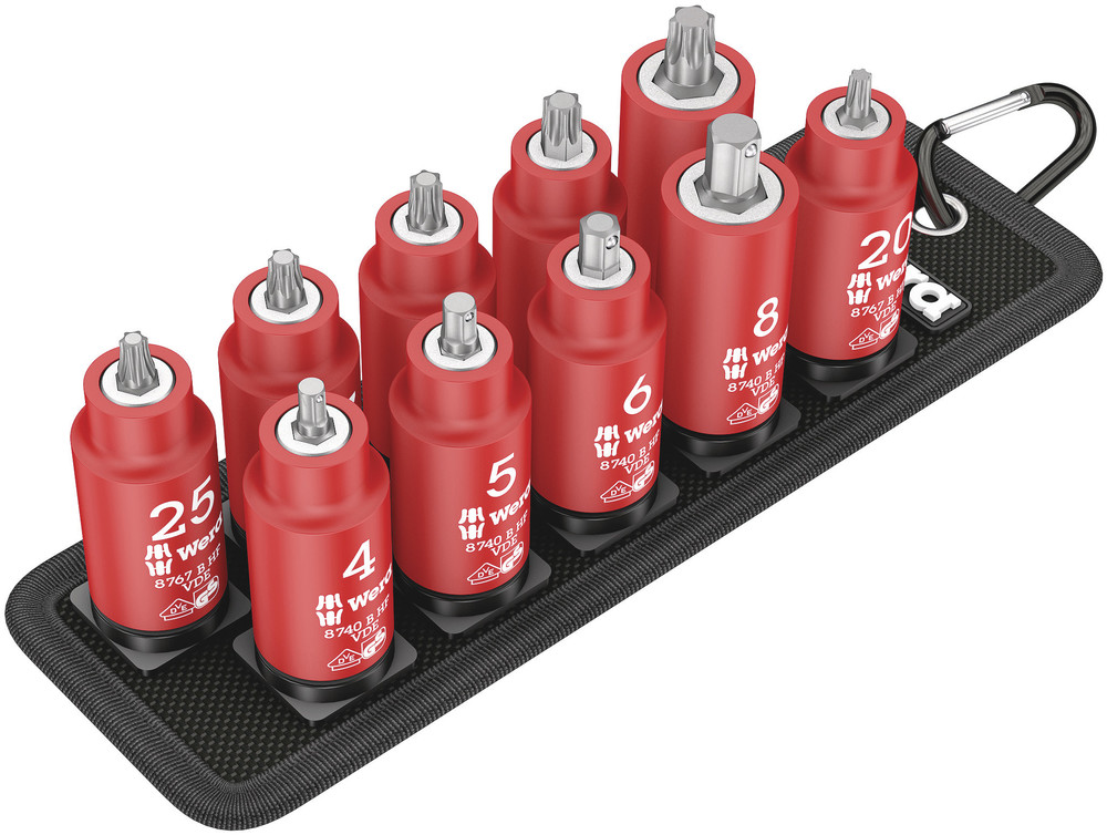 Belt B VDE 1 Zyklop bit socket set TORX® / hexagonal socket with holding function, 3/8" drive - Belt B VDE 1