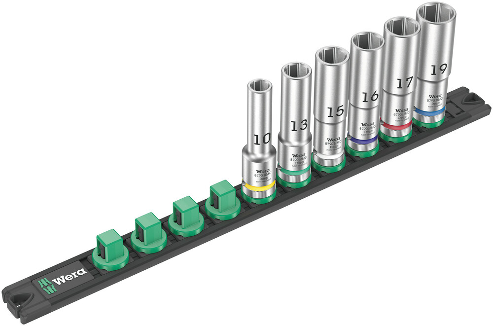 Magnetic socket rail C Deep 1 socket set, 1/2" drive - Socket Rail C Deep 1